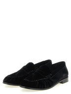 Saint Laurent Black Viscose Slip-On Loafers