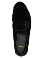 Saint Laurent Black Viscose Slip-On Loafers