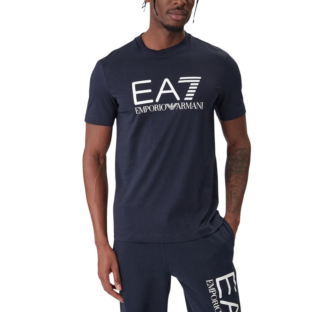EA7 Emporio Armani Blue Cotton Sportswear