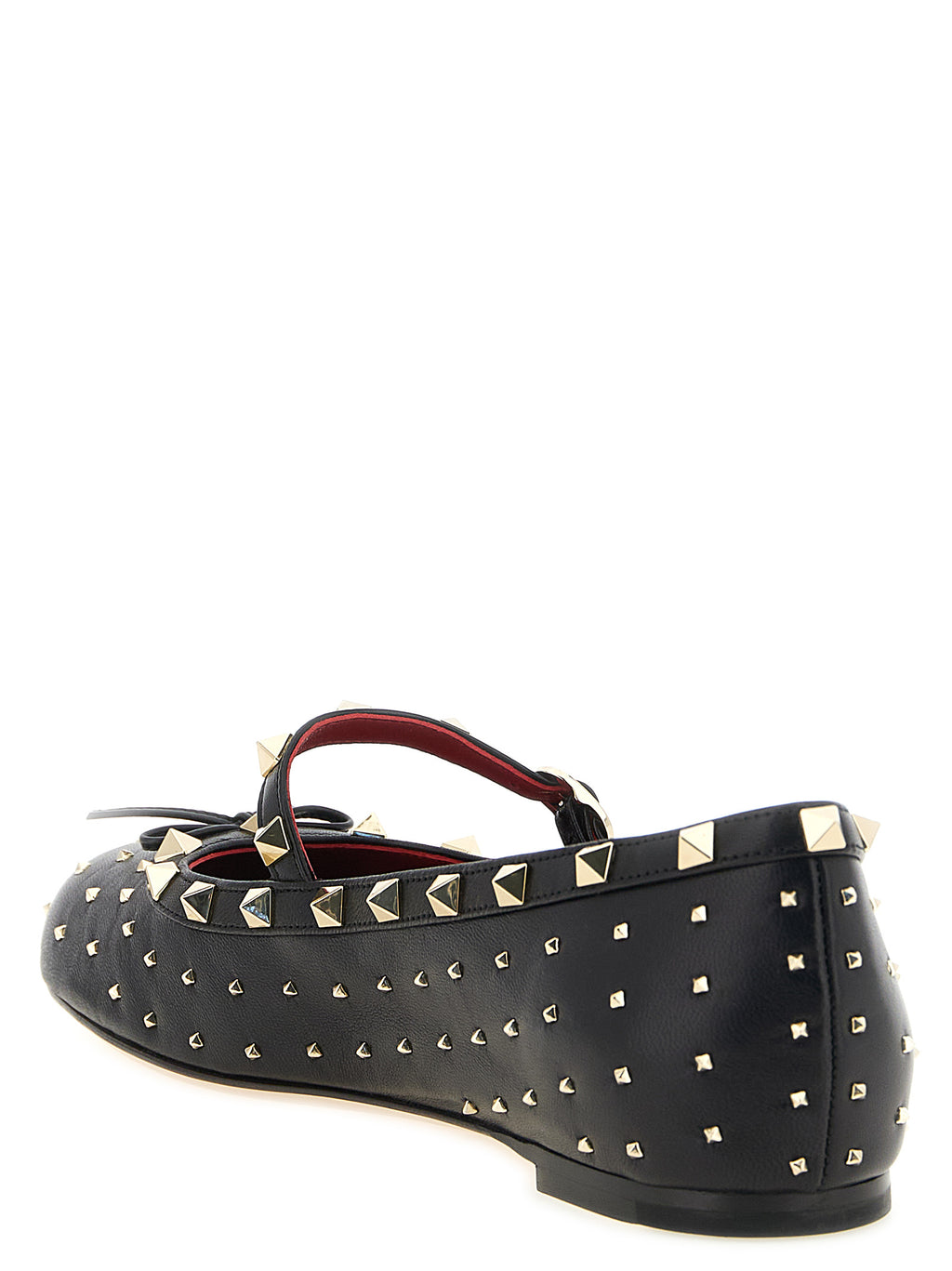 Valentino Garavani Black Lamb Leather Ballet Flats