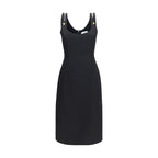 Versace Black Wool Oves Aries Cocktail Dress