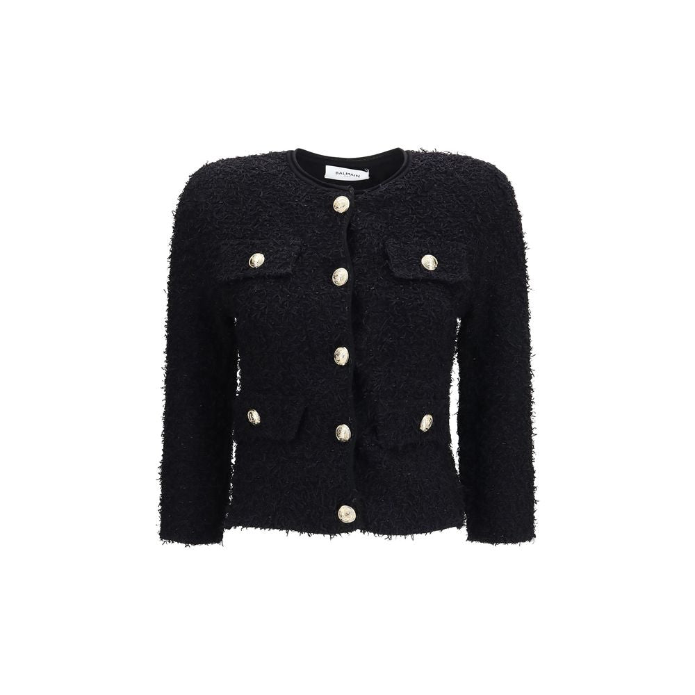 Balmain Black Viscose Full-Length Jacket