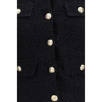 Balmain Black Viscose Full-Length Jacket