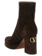 Valentino Garavani Brown Calfskin Ankle Boots