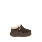 Chloé Brown Calf Leather Bos Taurus Mules