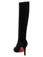 Christian Louboutin Black Calfskin Over The Knee