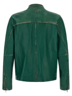 Diesel Bicolor Lamb Leather Leather Jacket