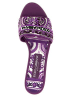 Dolce & Gabbana Purple Cotton Slides