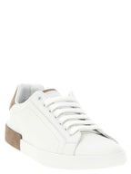 Dolce & Gabbana Beige Calfskin Low Top Sneakers