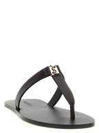 Saint Laurent Brown Calfskin Slides
