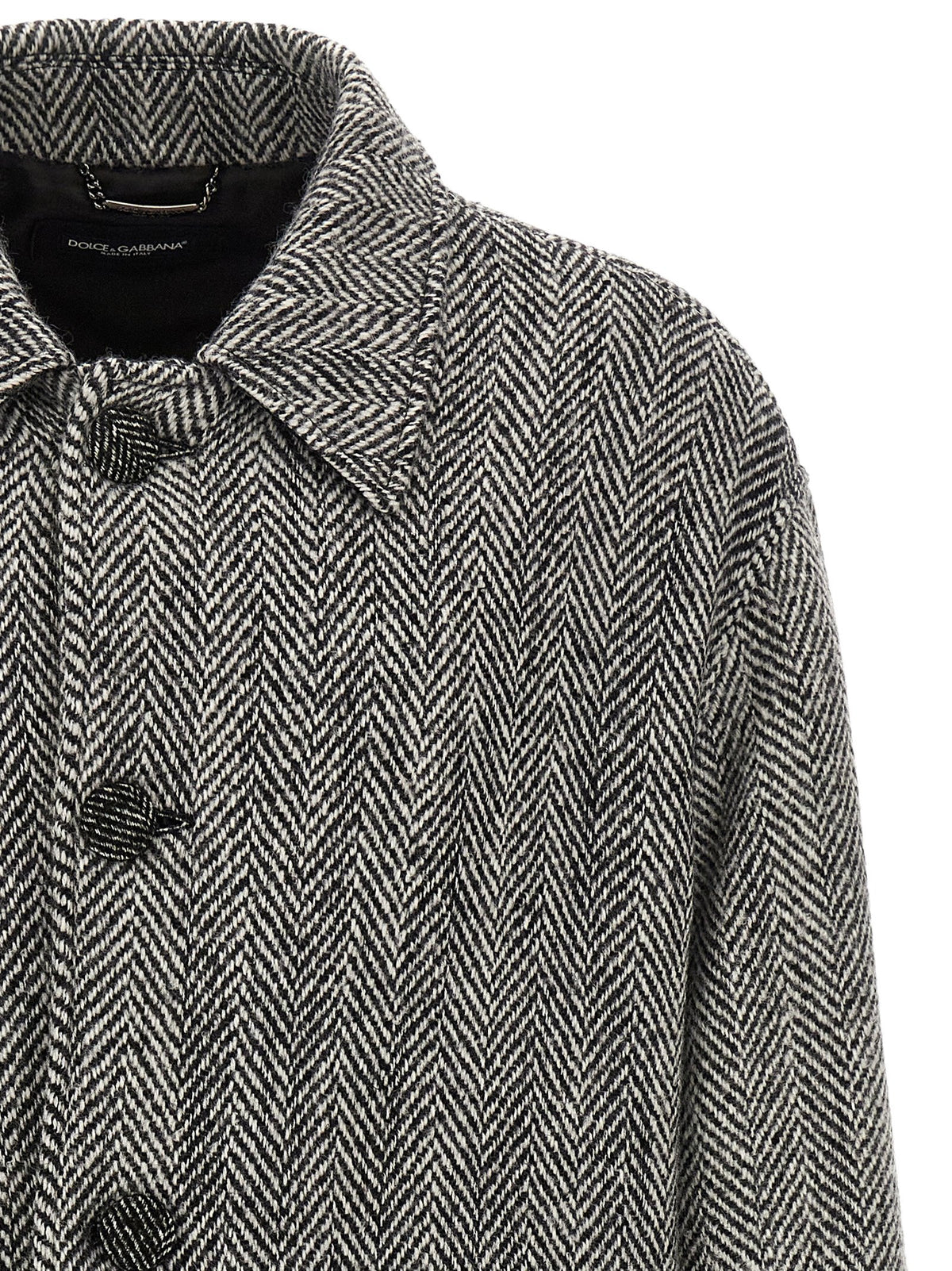 Dolce & Gabbana Multicolor Virgin Wool Coat