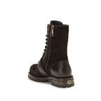 Dolce & Gabbana Black Calf Leather Bos Taurus Lace-Up Boots