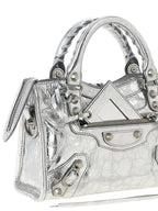 Balenciaga Silver Lamb Leather Handbag