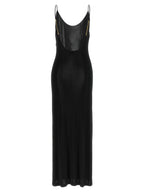 Saint Laurent Black Viscose Long Dress