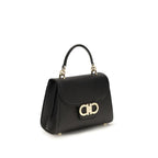 Ferragamo Black Calf Leather Bos Taurus Handbag