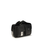 Ferragamo Black Calf Leather Bos Taurus Shoulder Bag