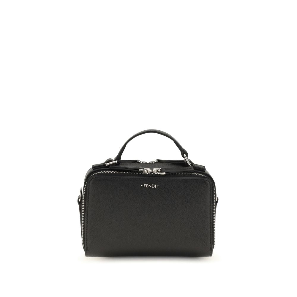 Fendi Black Calf Leather Bos Taurus Handbag