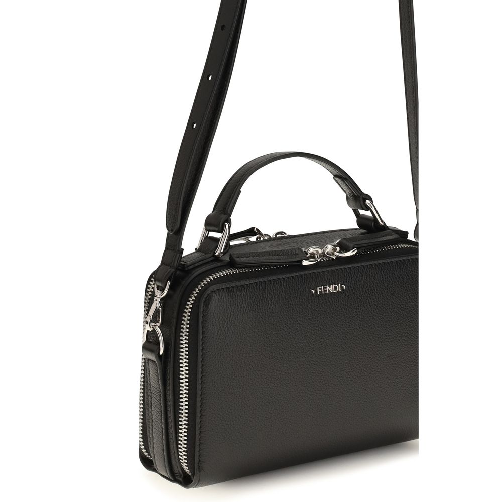 Fendi Black Calf Leather Bos Taurus Handbag