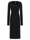 Dolce & Gabbana Black Viscose Midi Dress