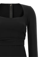 Dolce & Gabbana Black Viscose Midi Dress