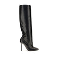 Dolce & Gabbana Black Calf Leather Bos Taurus High Heel Boots