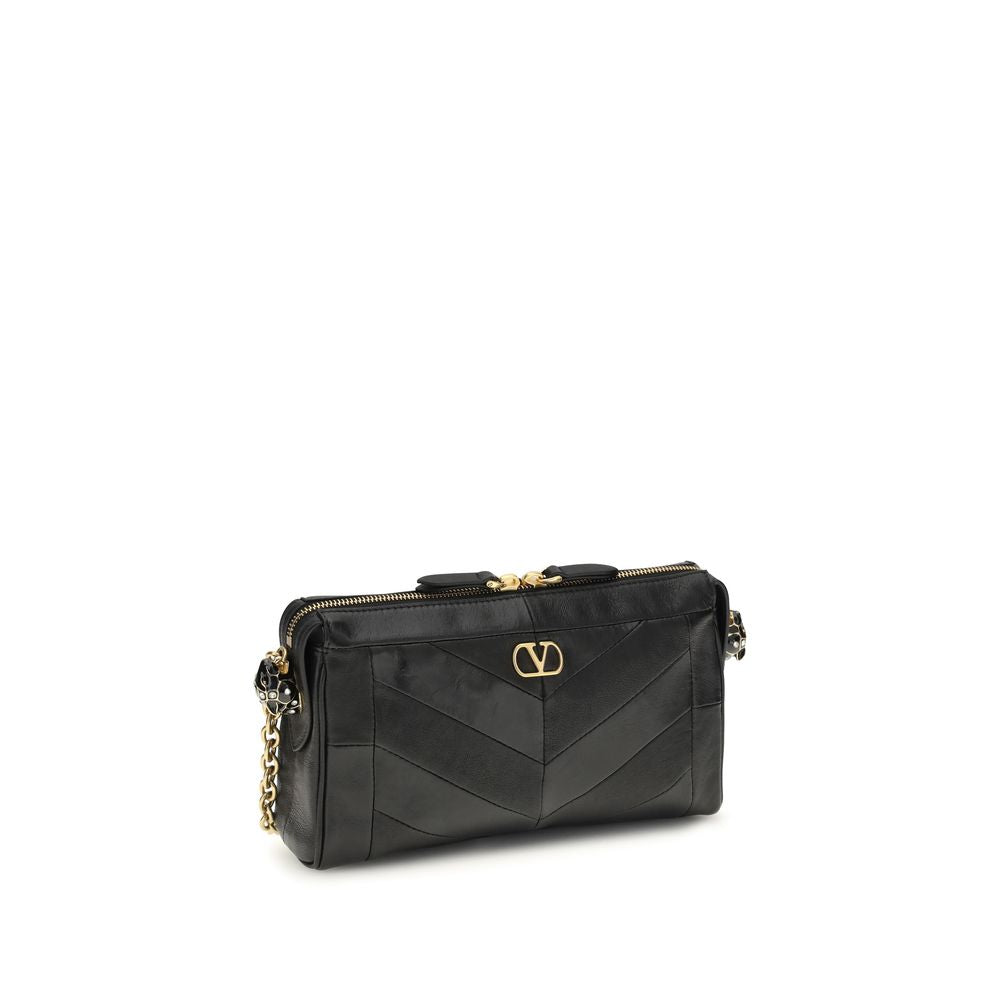 Valentino Garavani Black Napa Leather / Calf Bos Taurus Shoulder Bag