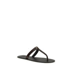 Saint Laurent Brown Calf Leather Bos Taurus Flat Sandals