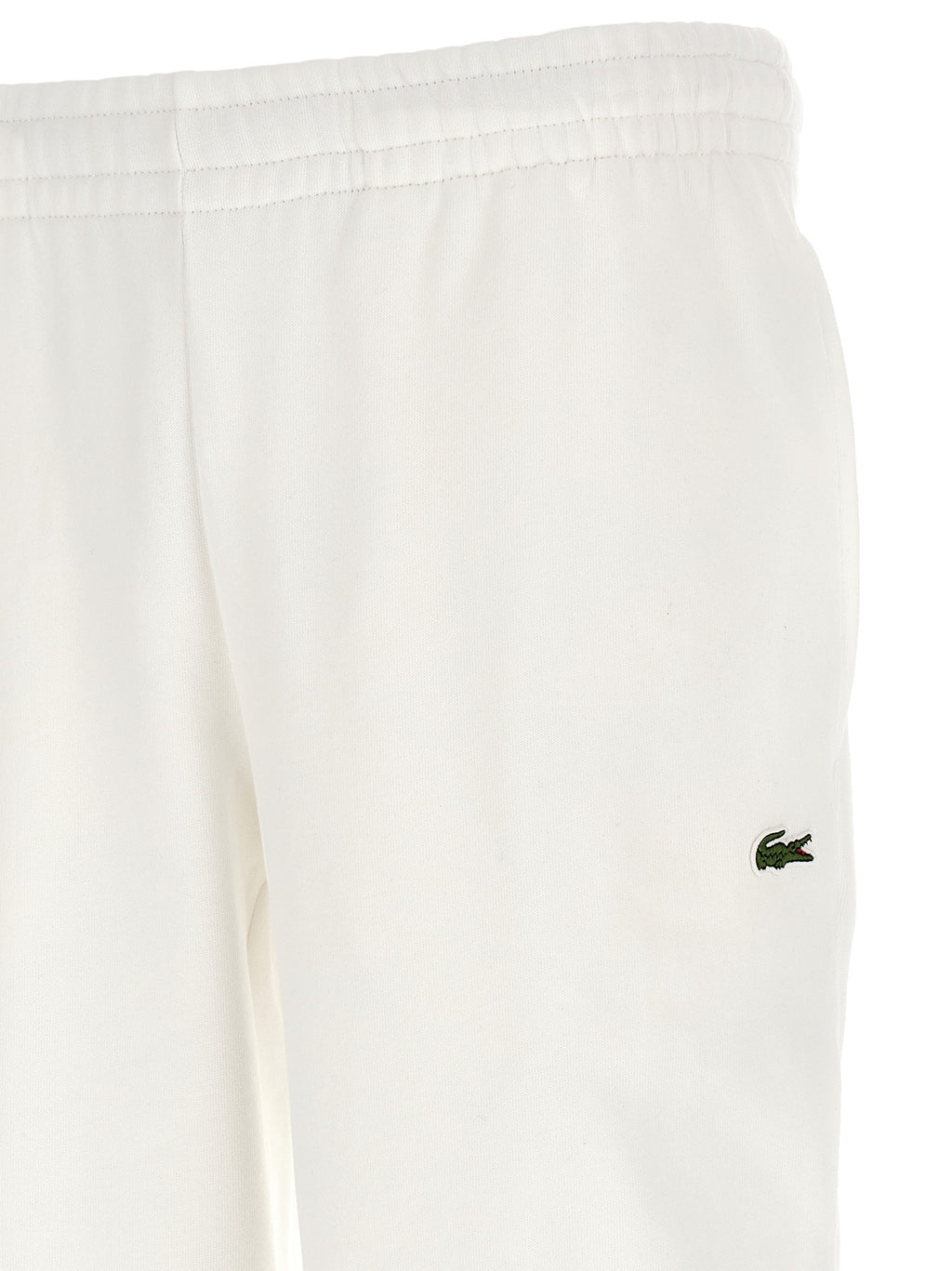 Lacoste White Cotton Joggers (Workout Pants)