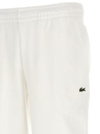 Lacoste White Cotton Joggers (Workout Pants)