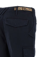 Burberry Blue Cotton Cargo Pants