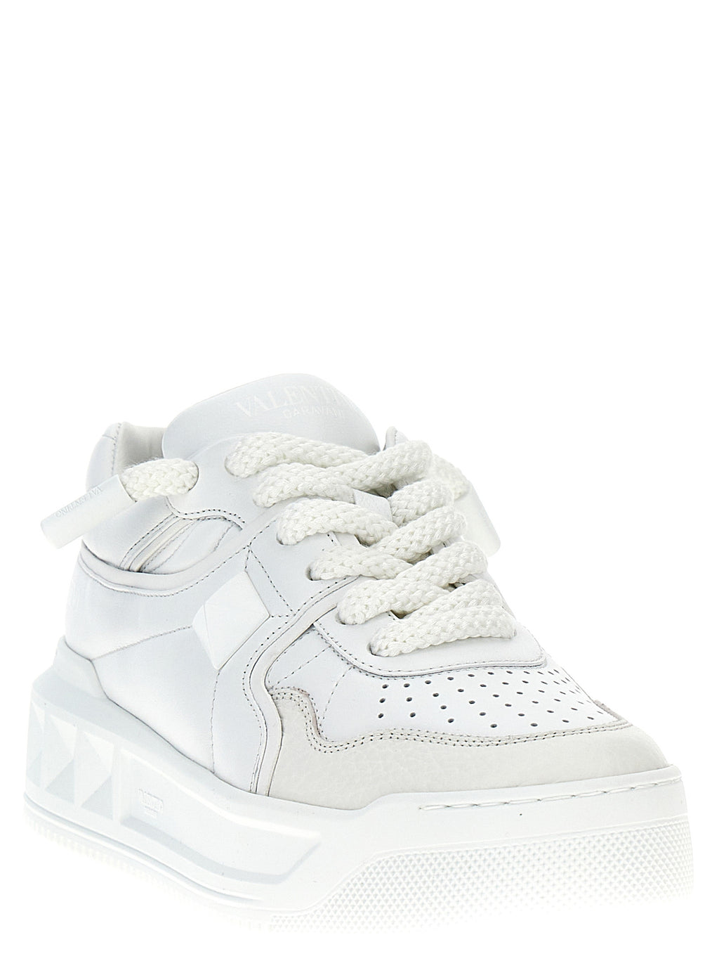 Valentino Garavani White Lamb Leather Low Top Sneakers