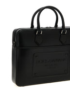 Dolce & Gabbana Black Lamb Leather Tote Bag