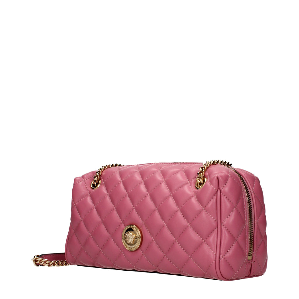 Versace Pink Leather Shoulder Bag