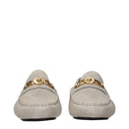 Versace Gray Leather Slip-On Loafers
