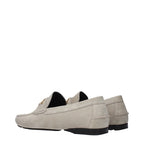 Versace Gray Leather Slip-On Loafers