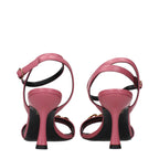 Versace Pink Leather Stiletto Heel Sandals