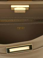 Fendi Gray Calfskin Shoulder Bag