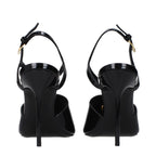 Balmain Black Leather Stiletto Heel Sandals