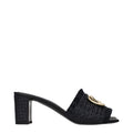 Dolce & Gabbana Black Raffia Platform Sandals