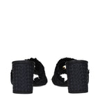 Dolce & Gabbana Black Raffia Platform Sandals