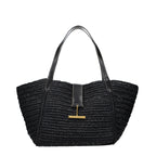 Tom Ford Black Raffia Shoulder Bag