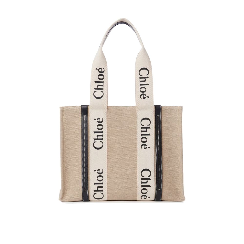 Chloé Beige Linen Tote Bag