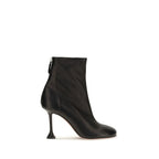 Amina Muaddi Black Lamb Ovis Aries Ankle Boots