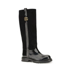 Dolce & Gabbana Black Calf Leather Bos Taurus Flat Boots