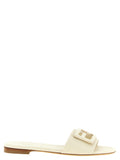 Fendi White Calfskin Slides