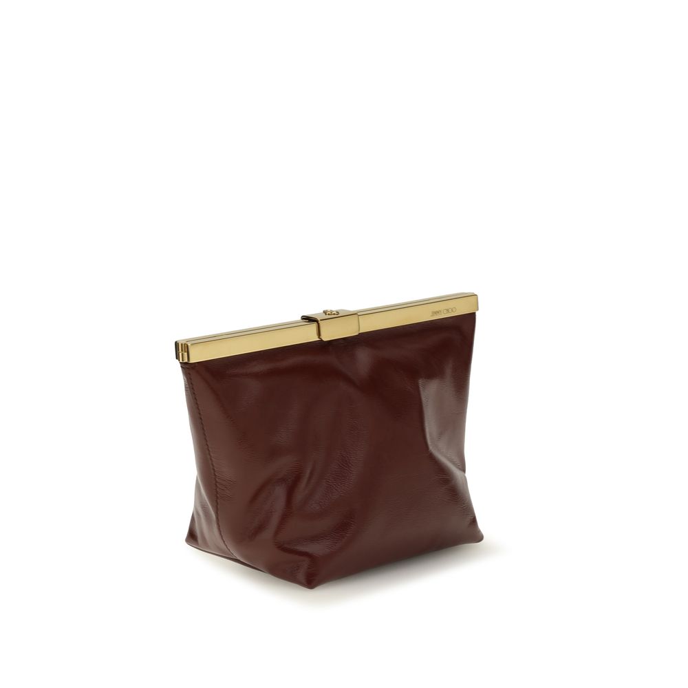 Jimmy Choo Bordeaux Calf Leather Bos Taurus Clutch Bag