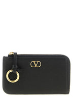 Valentino Garavani Black Lamb Leather Cardholder
