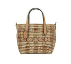 COACH Coach Mini City Gingham Straw Tote Crossbody Bag