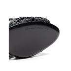 Dolce & Gabbana Black Snake Skin Platform Sandals