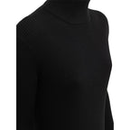 Bottega Veneta Black Wool Long Dress